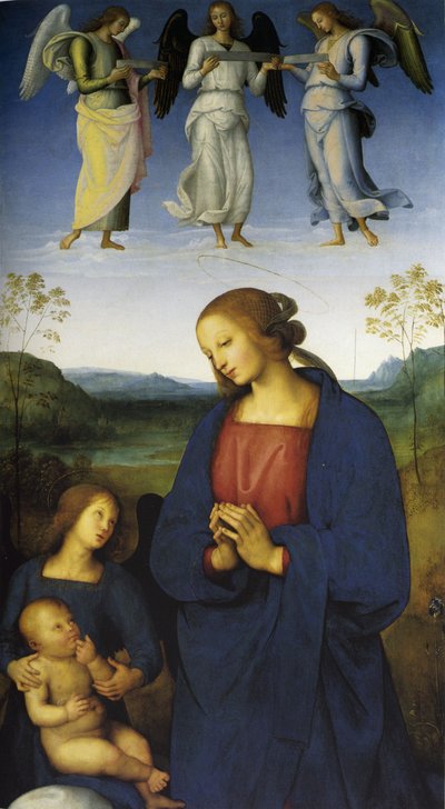 Polyptych of the Certosa di Pavia (Virgin with Child and Angels) by Pietro Perugino